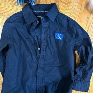 Calvin Klein Kids Dark Blue Button Down Shirt
